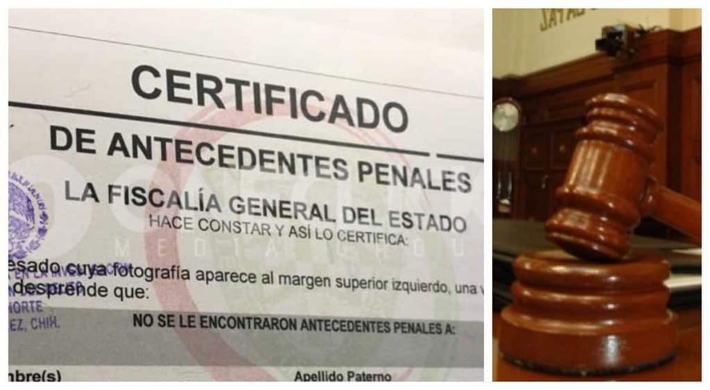 constancia de "no antecedentes penales"