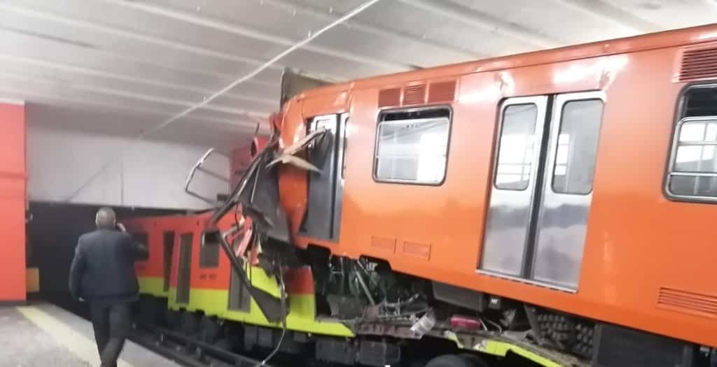 Chocan dos trenes en Metro Tacubaya