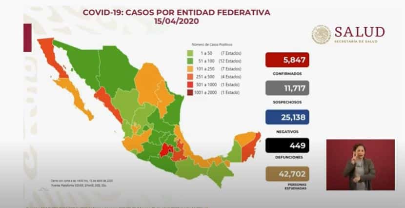 coronavirus en México al 15 de abril