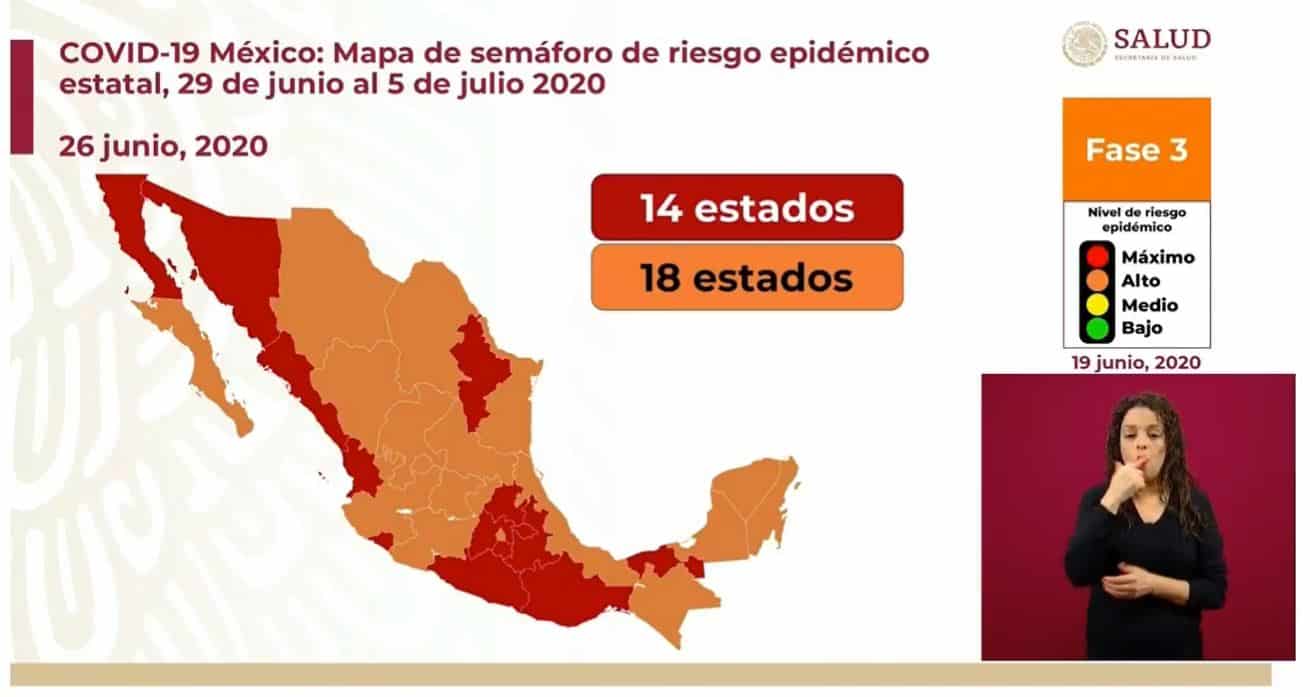 semáforo de COVID-19 para la semana del 29 de junio al 5 de julio