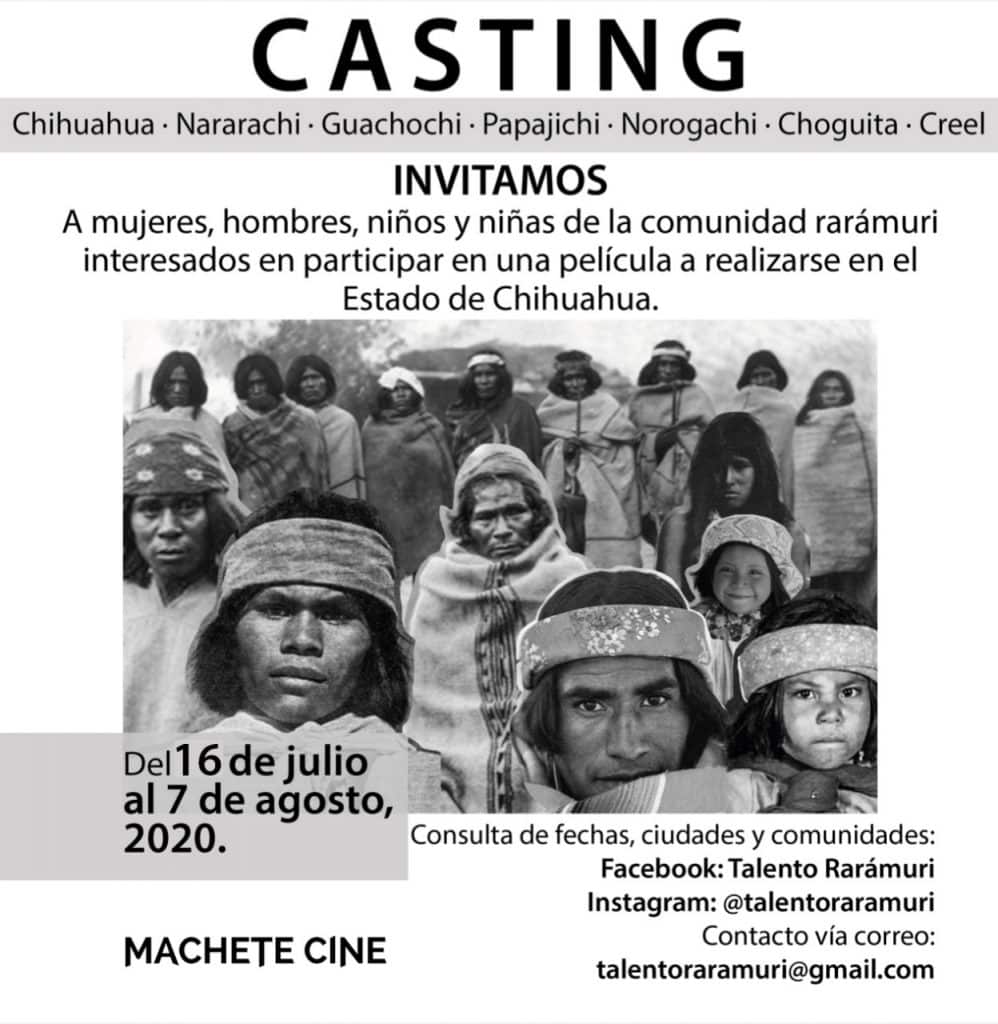 Buscan talento ralámuli para película que será filmada en la Sierra Tarahumara
