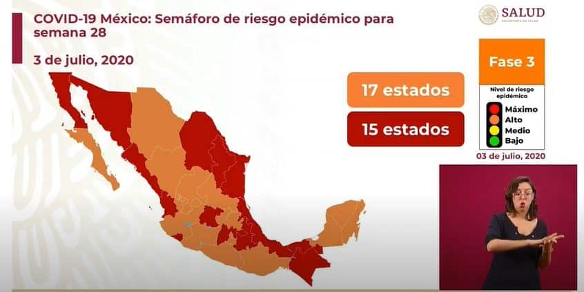 Semáforo de COVID-19 para la semana del 6 al 12 de julio