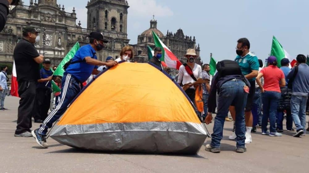 Campamento de FRENA en el Zócalo