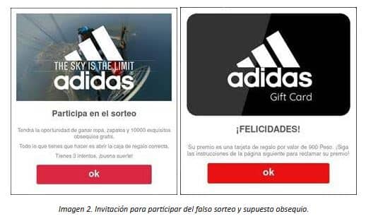 mensaje del supuesto aniversario de Adidas