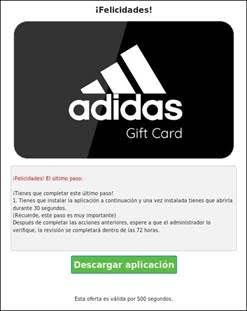 mensaje del supuesto aniversario de Adidas