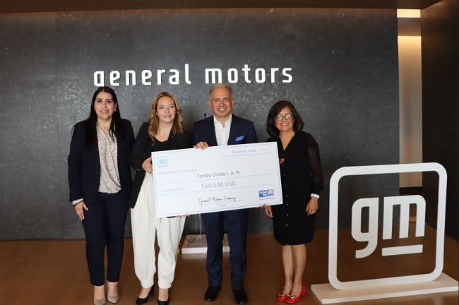 GM donó $100 mil dólares