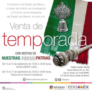 Prepara IIFAEM venta de temporada con motivo de las Fiestas Patrias