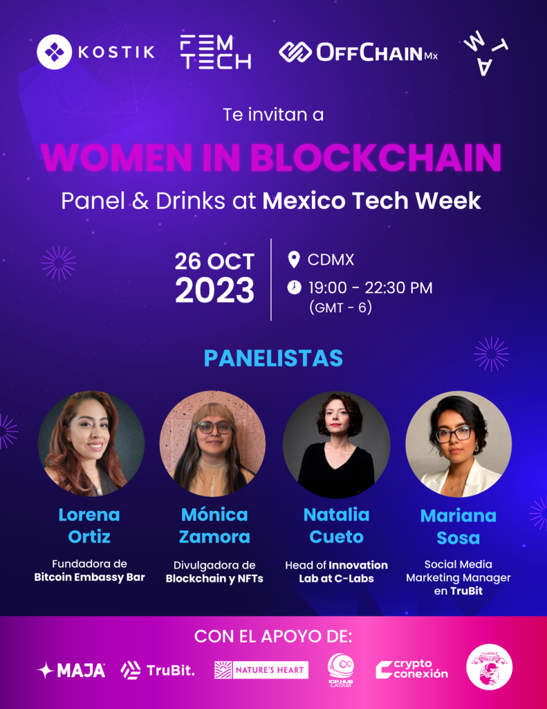 Únete a "Women in Blockchain" el 26 de octubre en Mexico Tech Week 2023