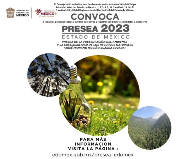 Por acciones en favor del medio ambiente reconocerán a mexiquenses con la Presea Estado de México 2023