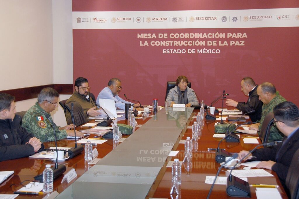 Gobernadora Delfina Gómez da seguimiento a las acciones realizadas en Texcaltitlán en la Mesa de Coordinación para la Construcción de la Paz