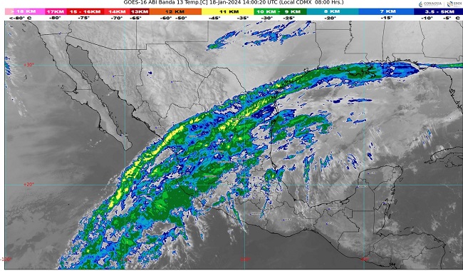 Clima para hoy 18 de enero del 2024