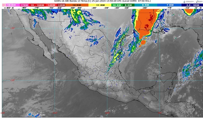 Clima para hoy 25 de enero del 2024