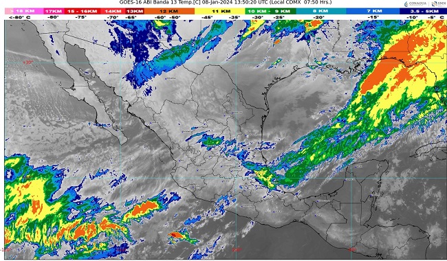 Clima para hoy 8 de enero del 2024