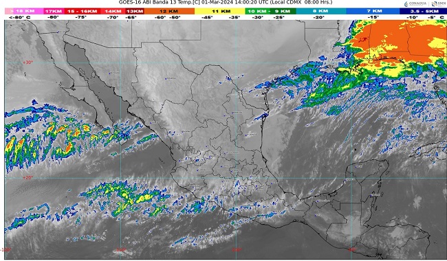 Clima para hoy 1 de marzo del 2024