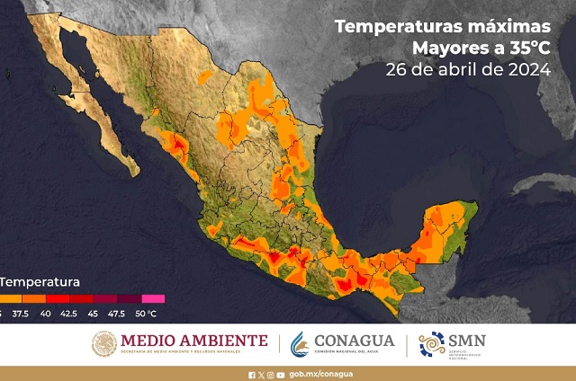 Clima para hoy viernes 26 de abril de 2024